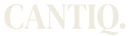 Cantiq logo in beige on a white background